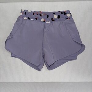 Hanna Andersson Athletic Shorts Girls 10 Purple Lined Running Printed Waistband